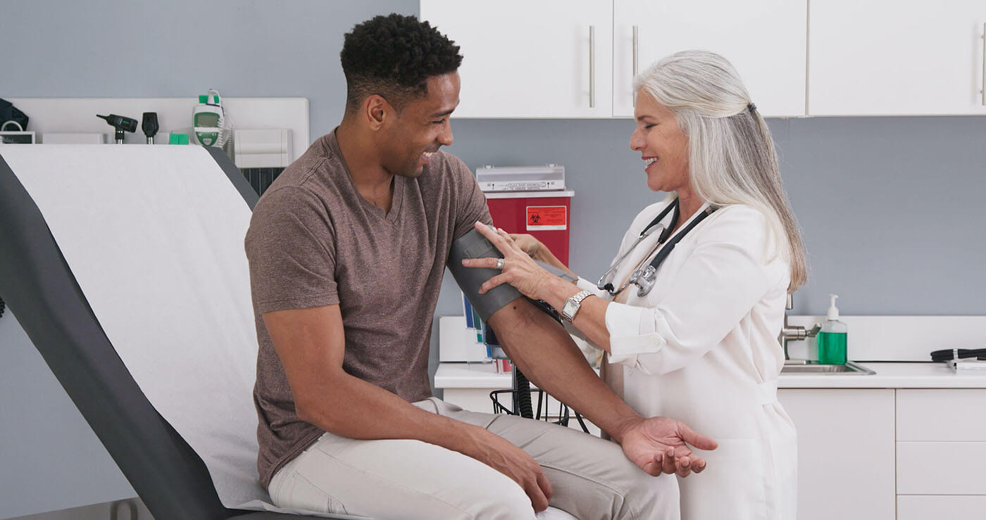 Doctor patient blood pressure