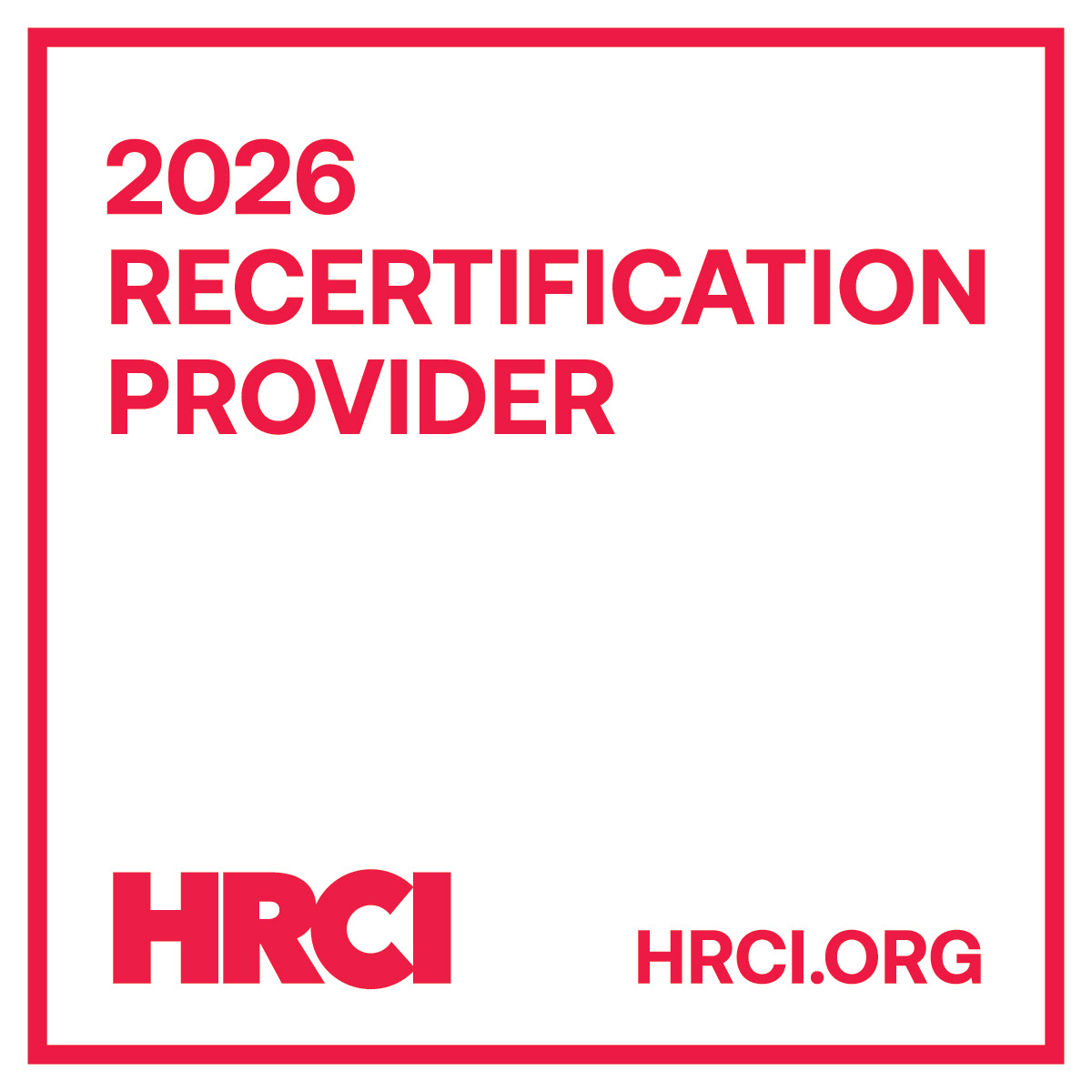 2026 HRCI Recertification Provider Seal 1