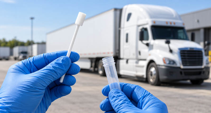 Gloved Oral Fluid Sampling by Truck