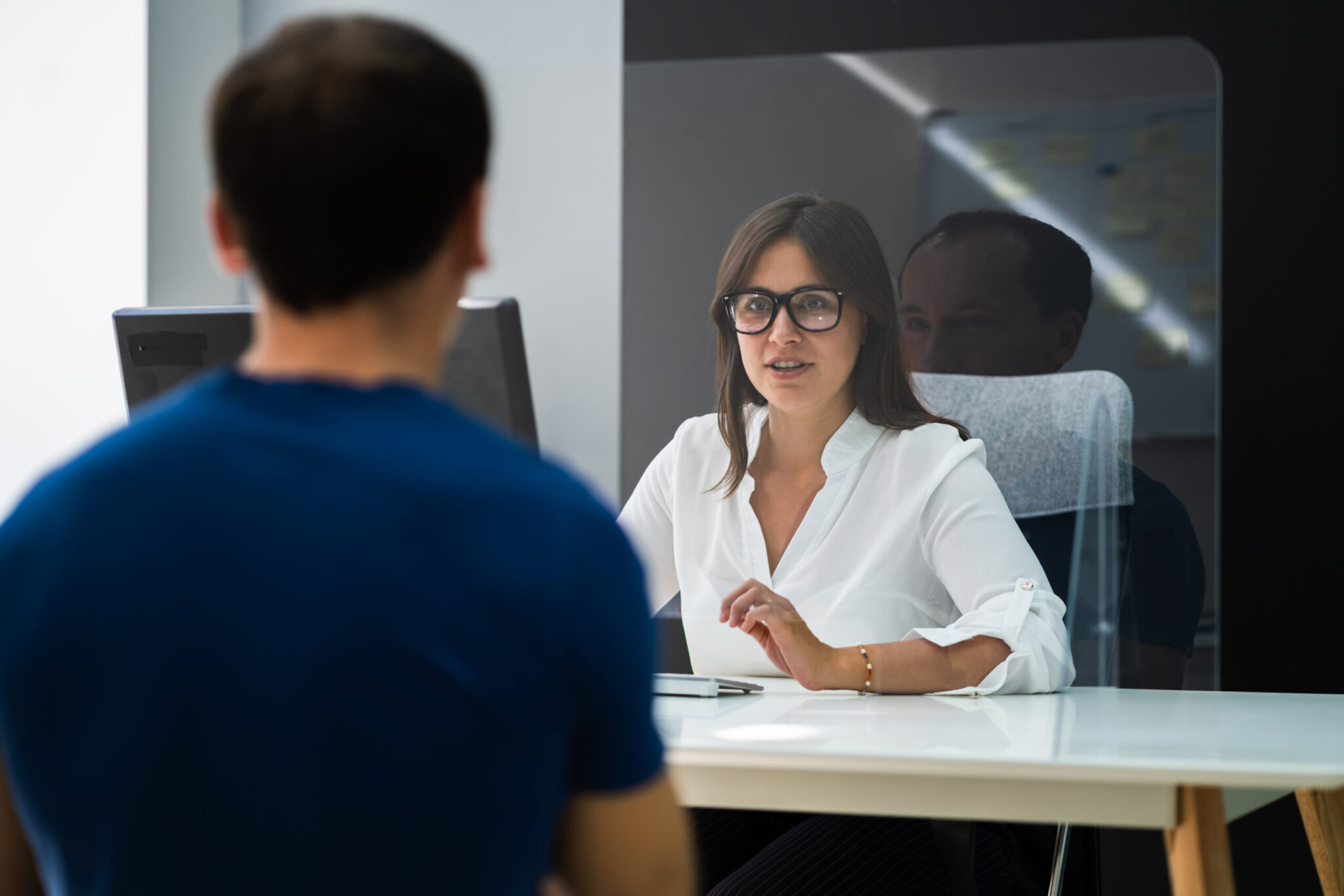 HR representative interviewing a candidate