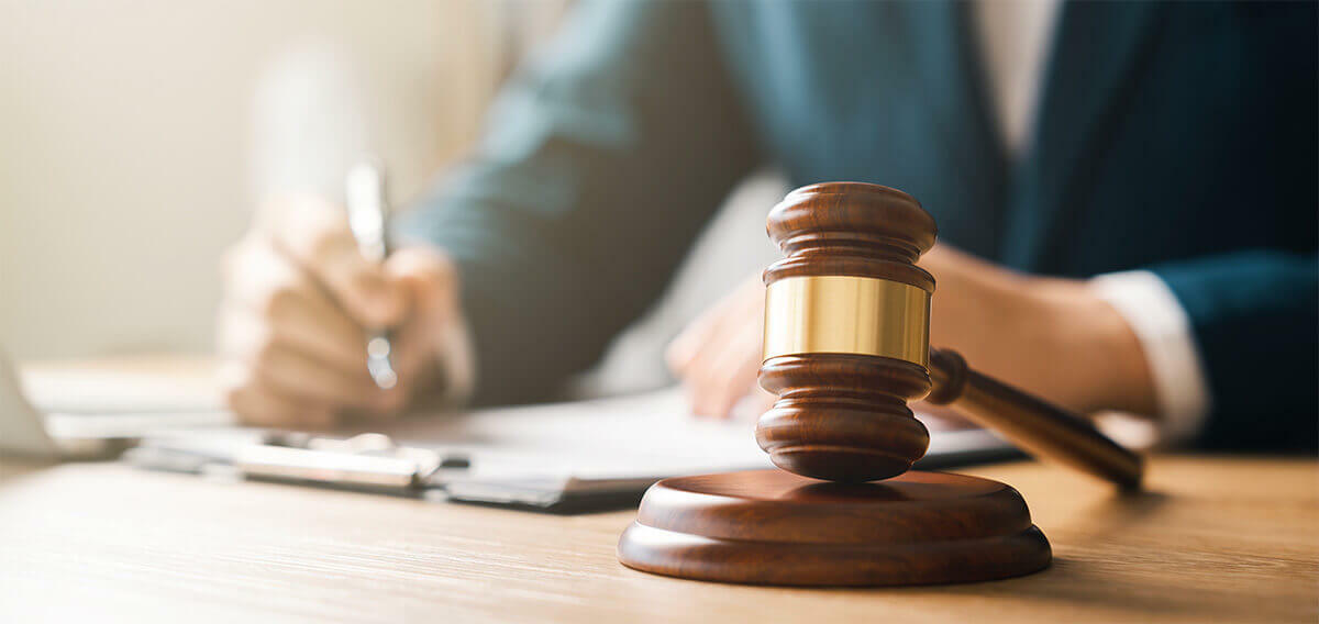judge working at his desk