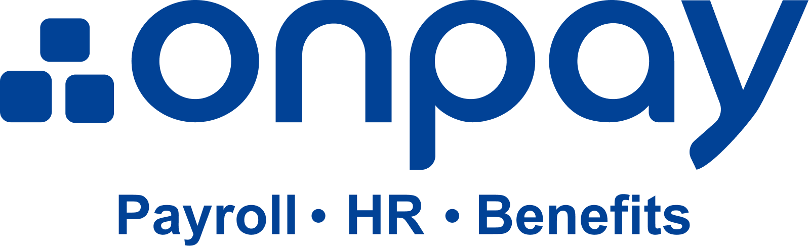 On Pay horizontal logo Payroll HR and Benefits Blue with transparent background 2