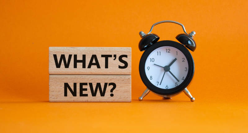 Concept word What is new on wooden blocks