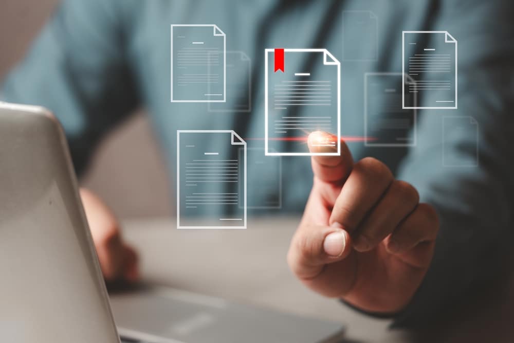 Person clicking on a CV icon