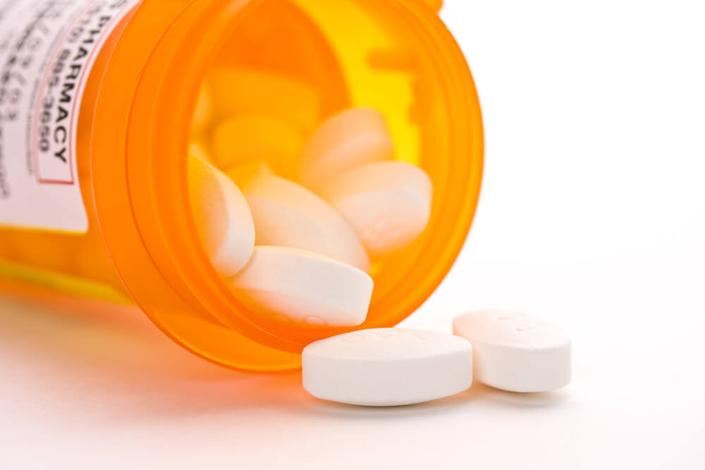 Prescription drug bottle spilled